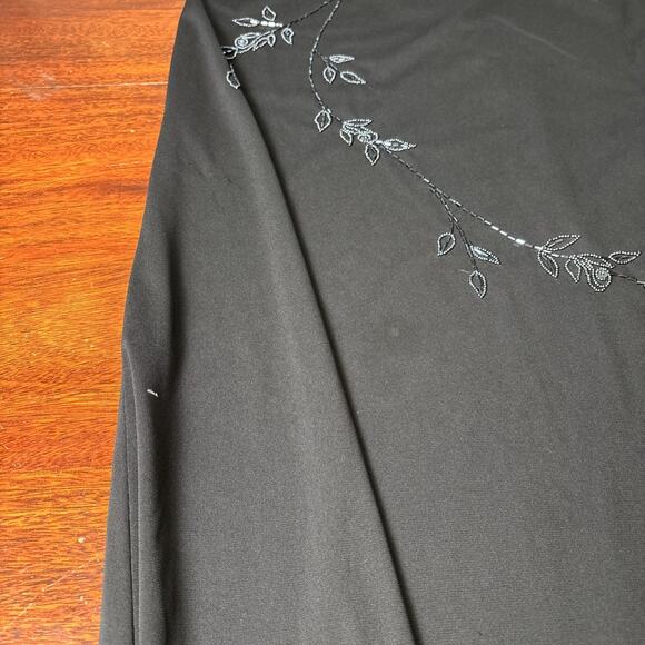 Patra Vintage Beaded Whimsigoth Maxi Dress Size 8 Black Sleeveless Fairy Formal - Picture 7 of 10